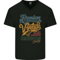 Aged to Perfection 63rd Birthday 1960 Mens V-Neck Cotton T-Shirt Black