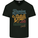 Aged to Perfection 71st Birthday 1952 Mens V-Neck Cotton T-Shirt Black