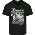 Aged to Perfection Vintage 22nd Birthday 2001 Mens V-Neck Cotton T-Shirt Black