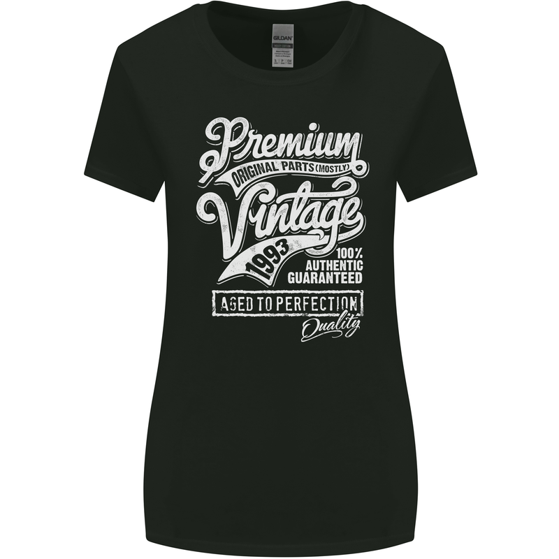 Aged to Perfection Vintage 30th Birthday 1993 Womens Wider Cut T-Shirt Black