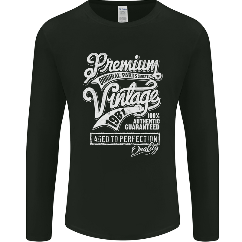 Aged to Perfection Vintage 42nd Birthday 1981 Mens Long Sleeve T-Shirt Black