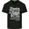 Aged to Perfection Vintage 42nd Birthday 1981 Mens V-Neck Cotton T-Shirt Black