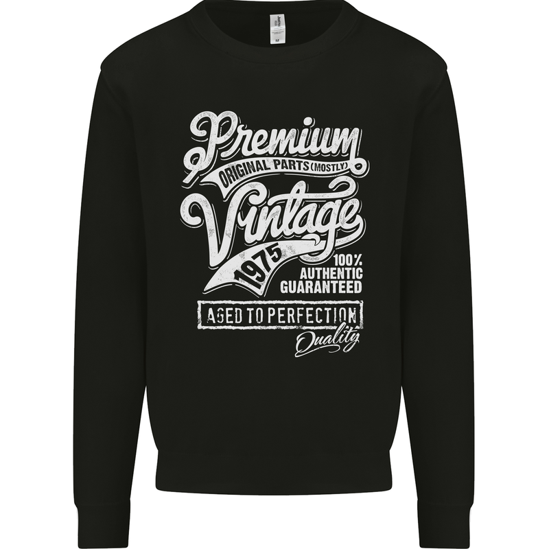 Aged to Perfection Vintage 48th Birthday 1975 Mens Sweatshirt Jumper Black