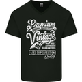 Aged to Perfection Vintage 48th Birthday 1975 Mens V-Neck Cotton T-Shirt Black