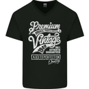 Aged to Perfection Vintage 74th Birthday 1949 Mens V-Neck Cotton T-Shirt Black