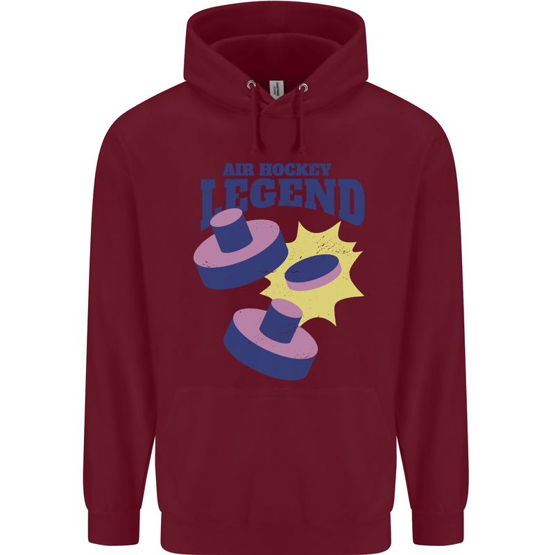 Air Hockey Legend Funny Childrens Kids Hoodie Maroon