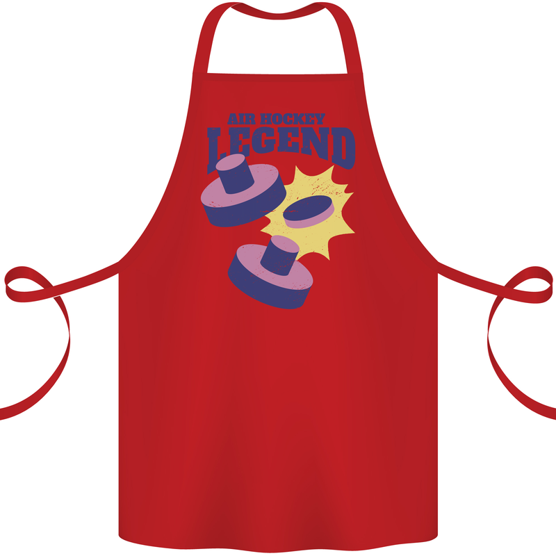 Air Hockey Legend Funny Cotton Apron 100% Organic Red