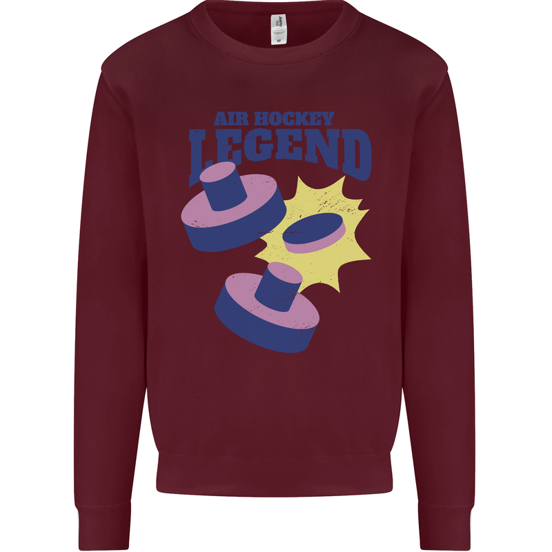 Air Hockey Legend Funny Kids Sweatshirt Jumper Maroon