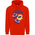 Air Hockey Legend Funny Mens 80% Cotton Hoodie Bright Red