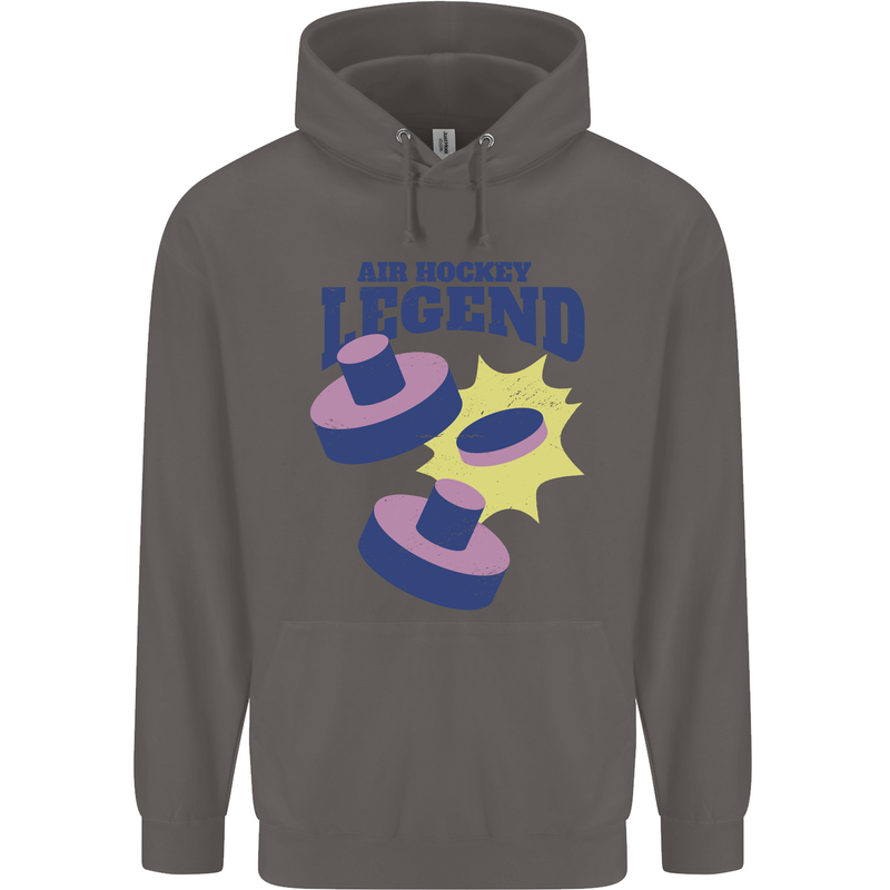 Air Hockey Legend Funny Mens 80% Cotton Hoodie Charcoal