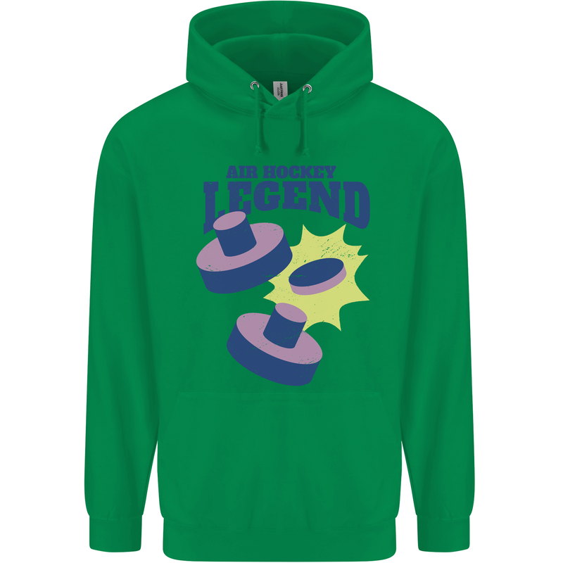 Air Hockey Legend Funny Mens 80% Cotton Hoodie Irish Green