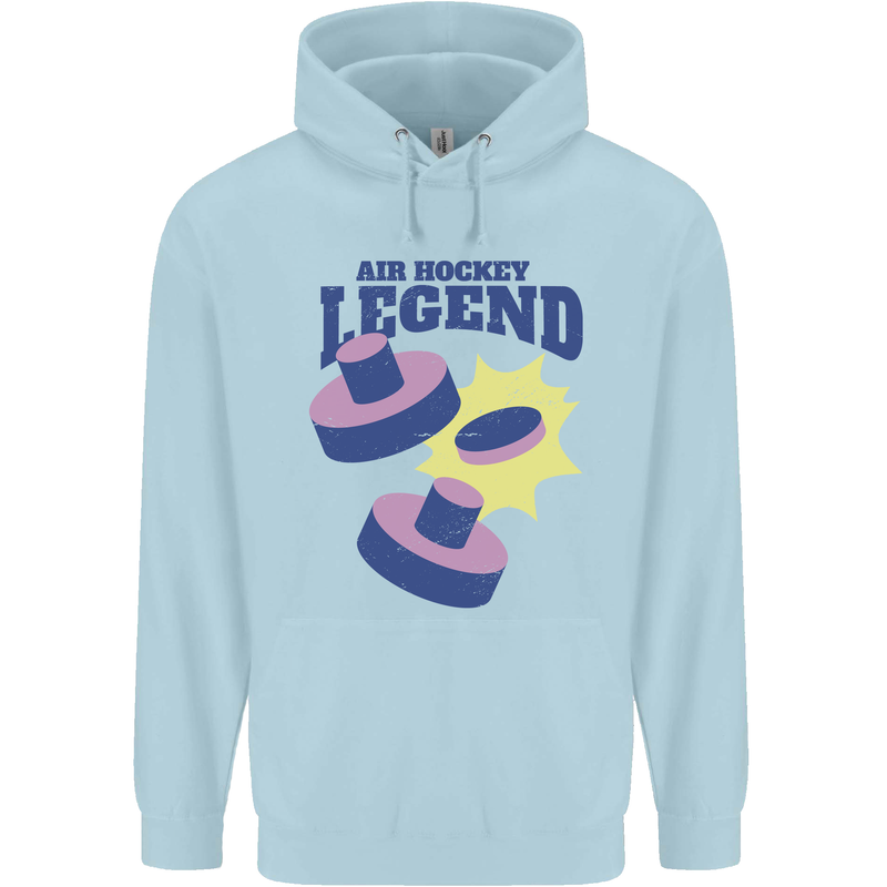 Air Hockey Legend Funny Mens 80% Cotton Hoodie Light Blue