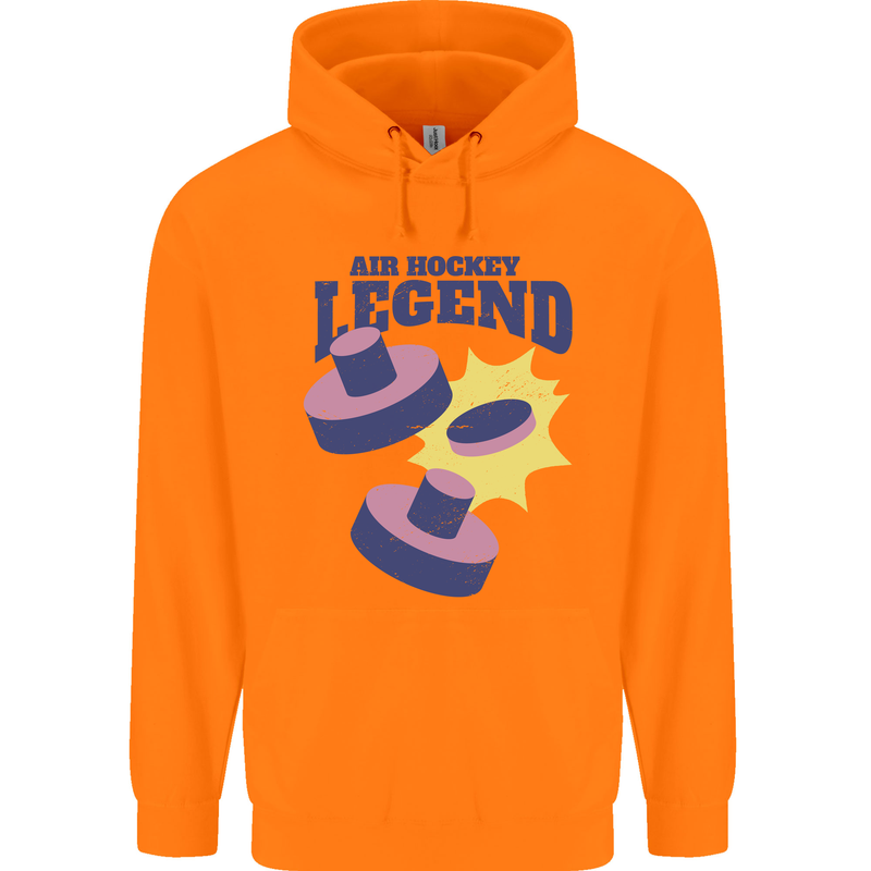Air Hockey Legend Funny Mens 80% Cotton Hoodie Orange