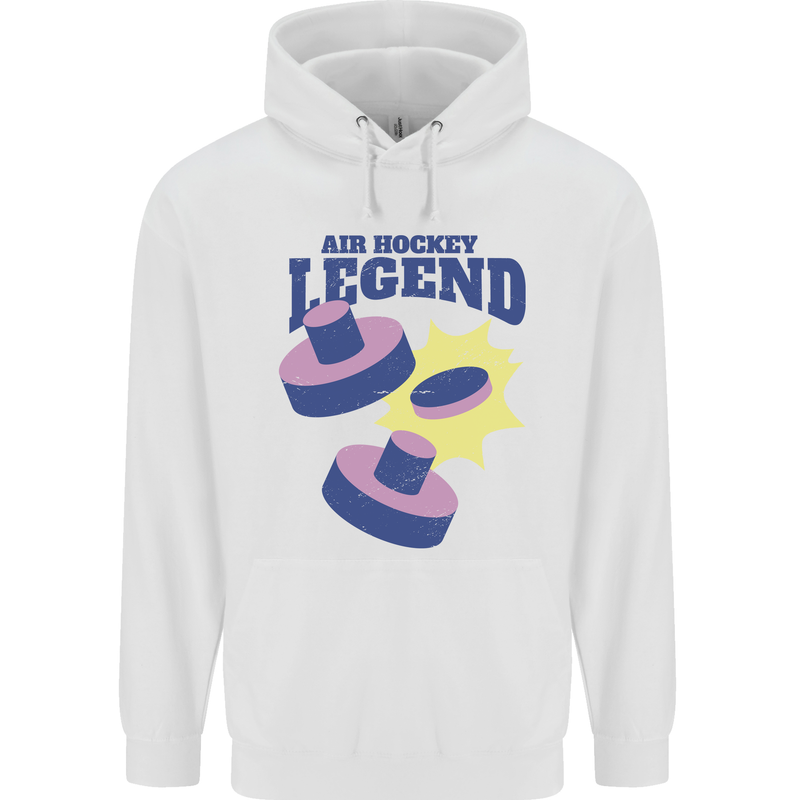 Air Hockey Legend Funny Mens 80% Cotton Hoodie White