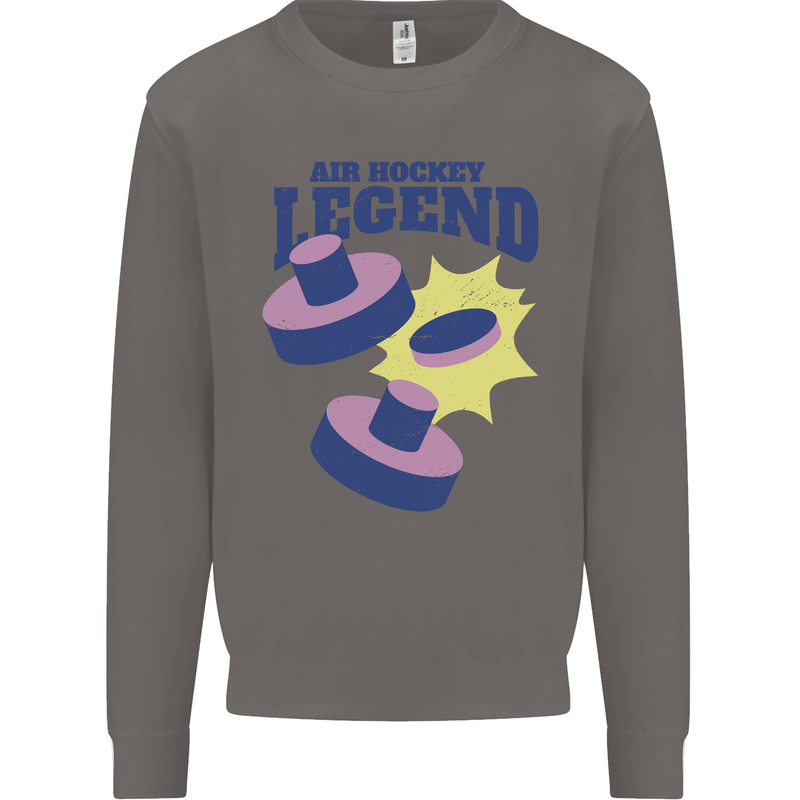 Air Hockey Legend Funny Mens Sweatshirt Jumper Charcoal