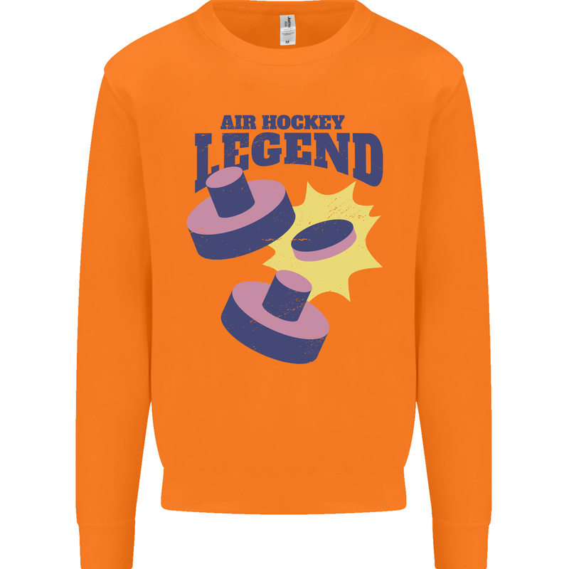 Air Hockey Legend Funny Mens Sweatshirt Jumper Orange