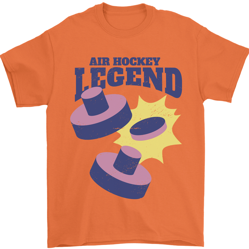 Air Hockey Legend Funny Mens T-Shirt 100% Cotton Orange