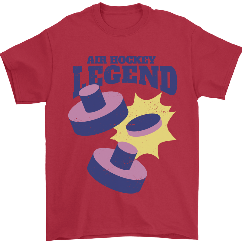 Air Hockey Legend Funny Mens T-Shirt 100% Cotton Red