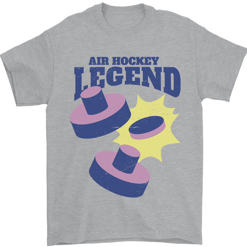 Air Hockey Legend Funny Mens T-Shirt 100% Cotton Sports Grey
