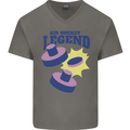 Air Hockey Legend Funny Mens V-Neck Cotton T-Shirt Charcoal