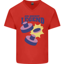Air Hockey Legend Funny Mens V-Neck Cotton T-Shirt Red