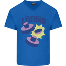 Air Hockey Legend Funny Mens V-Neck Cotton T-Shirt Royal Blue