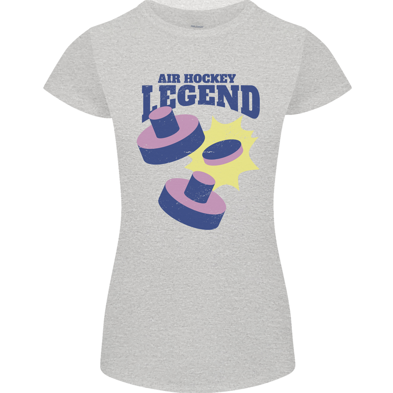 Air Hockey Legend Funny Womens Petite Cut T-Shirt Sports Grey