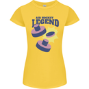 Air Hockey Legend Funny Womens Petite Cut T-Shirt Yellow