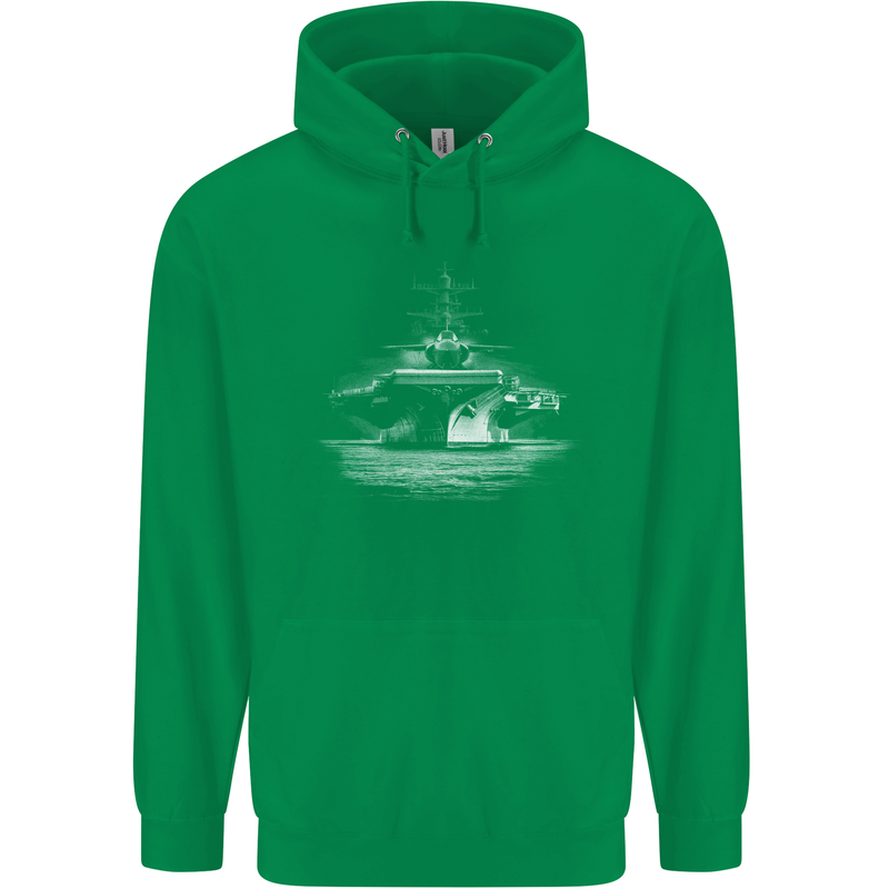 Aircraft Carrier Royal Navy Ship Sailor Childrens Kids Hoodie Irish Green