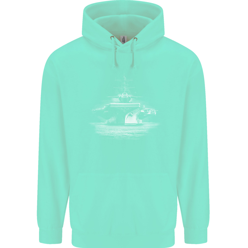 Aircraft Carrier Royal Navy Ship Sailor Childrens Kids Hoodie Peppermint