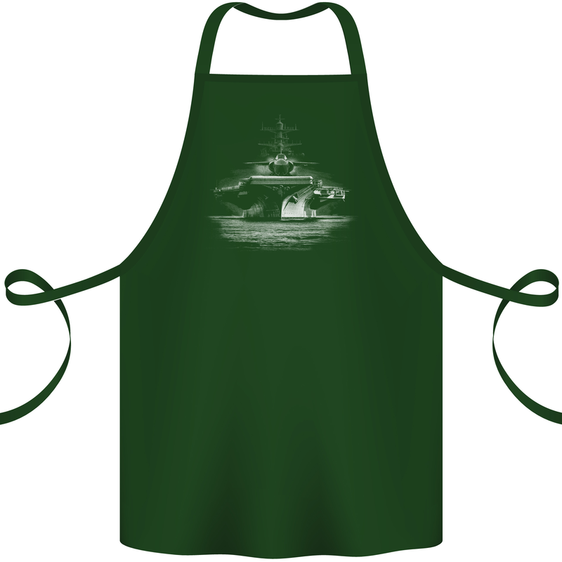 Aircraft Carrier Royal Navy Ship Sailor Cotton Apron 100% Organic Forest Green