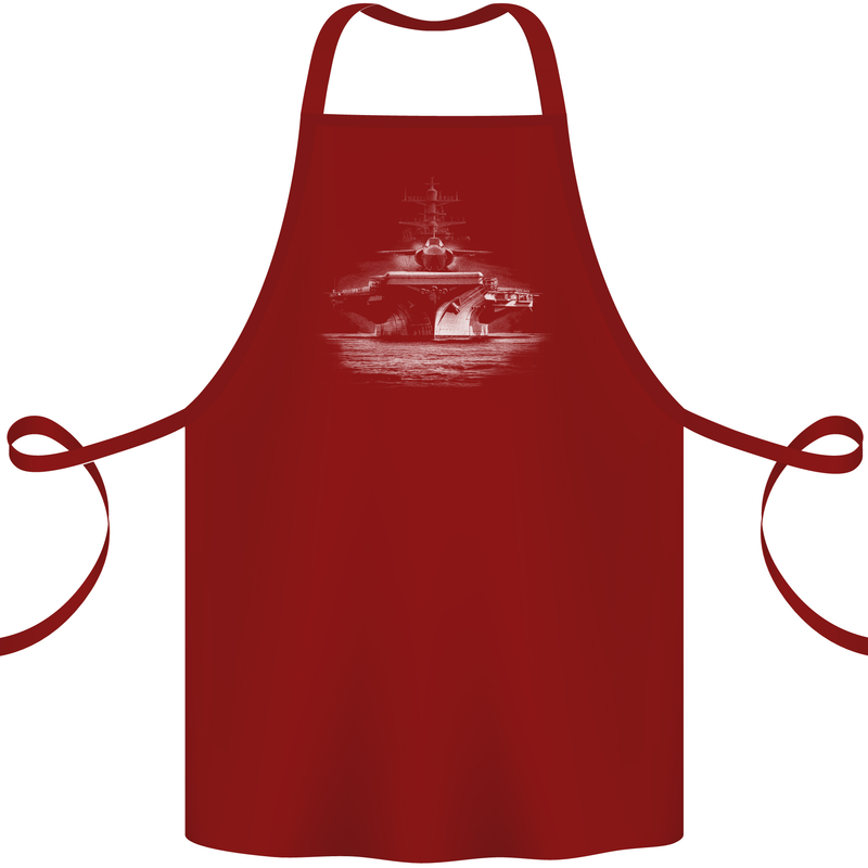 Aircraft Carrier Royal Navy Ship Sailor Cotton Apron 100% Organic Maroon