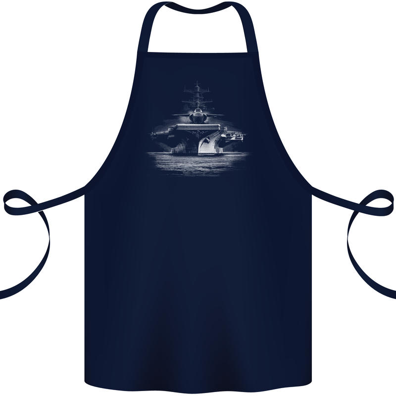 Aircraft Carrier Royal Navy Ship Sailor Cotton Apron 100% Organic Navy Blue