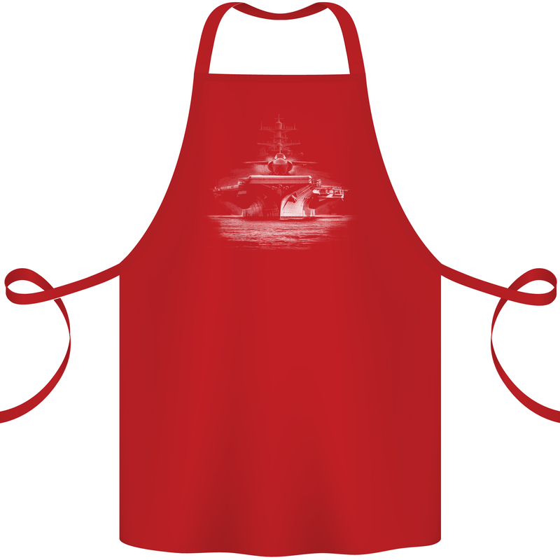 Aircraft Carrier Royal Navy Ship Sailor Cotton Apron 100% Organic Red