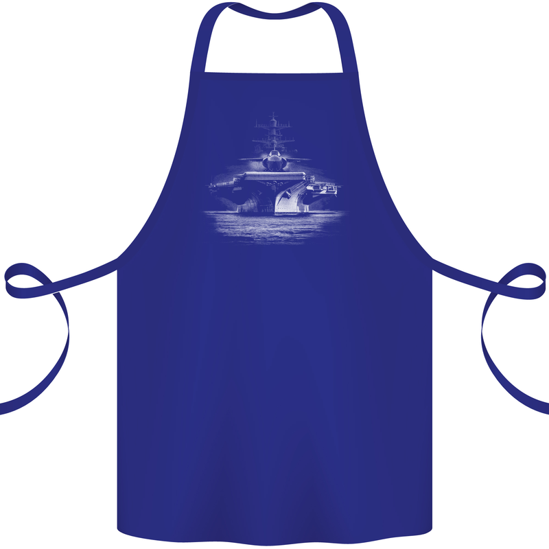 Aircraft Carrier Royal Navy Ship Sailor Cotton Apron 100% Organic Royal Blue
