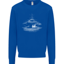 Aircraft Carrier Royal Navy Ship Sailor Kids Sweatshirt Jumper Royal Blue