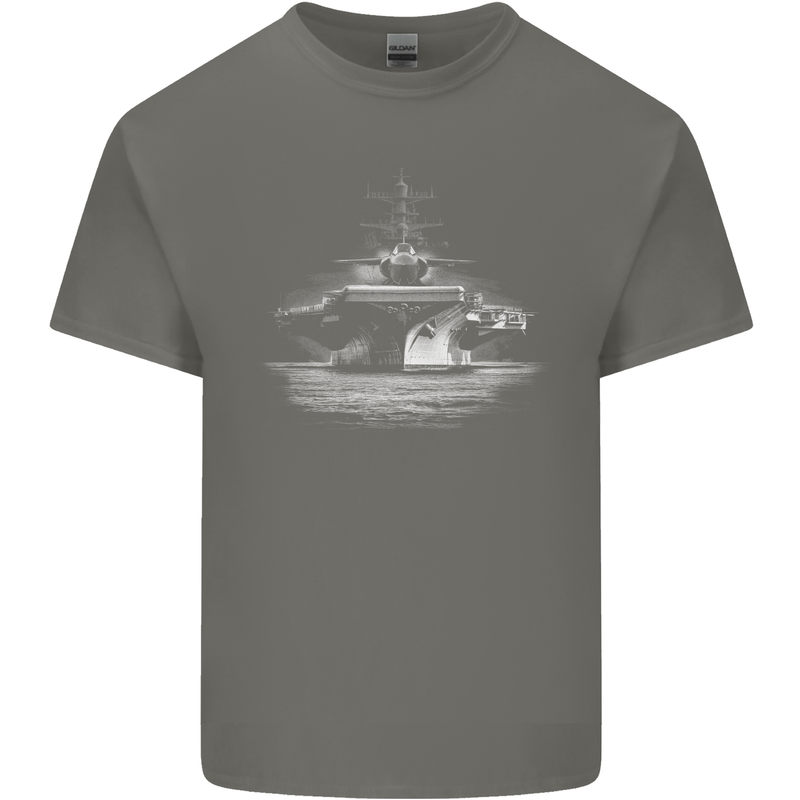 Aircraft Carrier Royal Navy Ship Sailor Kids T-Shirt Childrens Charcoal