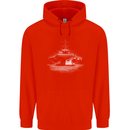 Aircraft Carrier Royal Navy Ship Sailor Mens 80% Cotton Hoodie Bright Red