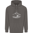 Aircraft Carrier Royal Navy Ship Sailor Mens 80% Cotton Hoodie Charcoal