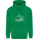 Aircraft Carrier Royal Navy Ship Sailor Mens 80% Cotton Hoodie Irish Green