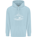 Aircraft Carrier Royal Navy Ship Sailor Mens 80% Cotton Hoodie Light Blue