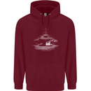 Aircraft Carrier Royal Navy Ship Sailor Mens 80% Cotton Hoodie Maroon