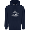 Aircraft Carrier Royal Navy Ship Sailor Mens 80% Cotton Hoodie Navy Blue