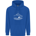 Aircraft Carrier Royal Navy Ship Sailor Mens 80% Cotton Hoodie Royal Blue