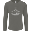 Aircraft Carrier Royal Navy Ship Sailor Mens Long Sleeve T-Shirt Charcoal