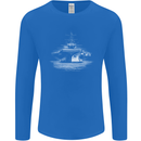 Aircraft Carrier Royal Navy Ship Sailor Mens Long Sleeve T-Shirt Royal Blue