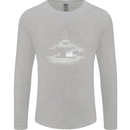 Aircraft Carrier Royal Navy Ship Sailor Mens Long Sleeve T-Shirt Sports Grey