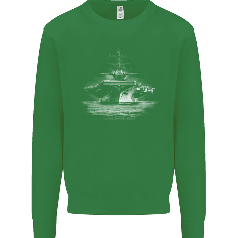 Aircraft Carrier Royal Navy Ship Sailor Mens Sweatshirt Jumper Irish Green