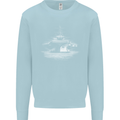 Aircraft Carrier Royal Navy Ship Sailor Mens Sweatshirt Jumper Light Blue