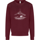 Aircraft Carrier Royal Navy Ship Sailor Mens Sweatshirt Jumper Maroon